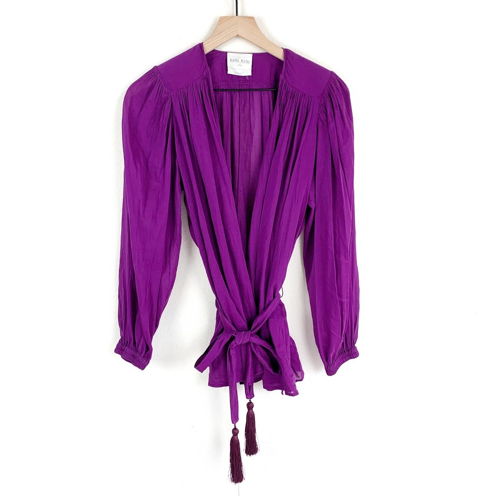 Forte Forte Wrap Tie Waist Cotton Silk Blend